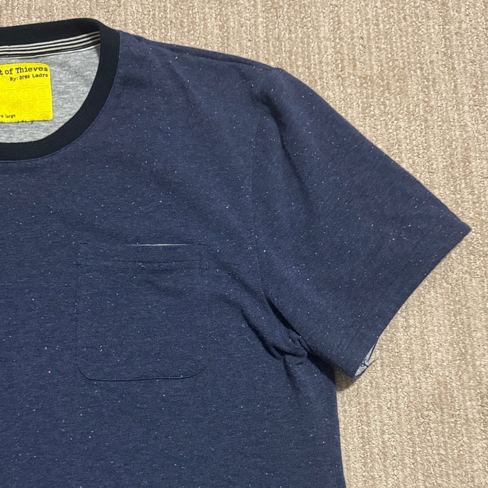 Descendant of Thieves Heathered Blue Short Sleeve Shirt Men's XL Casual Top - Picture 3 of 11